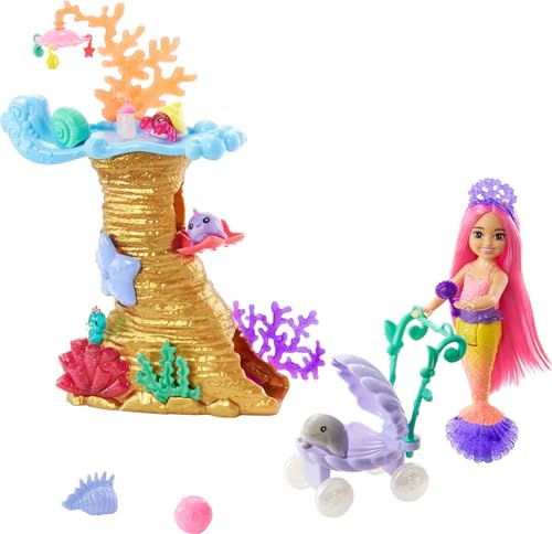 Barbie Mermaid Power Doll & Playset, Chelsea Mermaid Doll with 4 ...