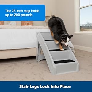 PetSafe-CozyUp-Folding-Dog-Stairs-Pet-Stairs-for-IndoorOutdoor-at-Home-or-Travel-Dog-Steps-for-High-Beds-Sofa-with-Siderails-Non-Slip-Pads-Durable-Support-up-to-200-lbs-Extra-Large-Gray - Cucciolini Doodles   PetSafe-CozyUp-Folding-Dog-Stairs-Pet-Stairs-for-IndoorOutdoor-at-Home-or-Travel-Dog-Steps-for-High-Beds-Sofa-with-Siderails-Non-Slip-Pads-Durable-Support-up-to-200-lbs-Extra-Large-Gray