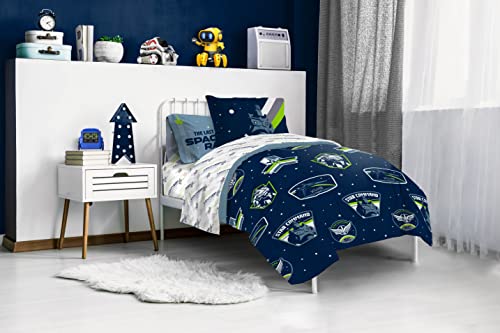 Jay Franco Disney Pixar Lightyear Space Command 7 Piece Full Size Bed Set - Includes Comforter & Sheet Set - Bedding Features Buzz - Super Soft Kids Fade Resistant Microfiber #TOP6