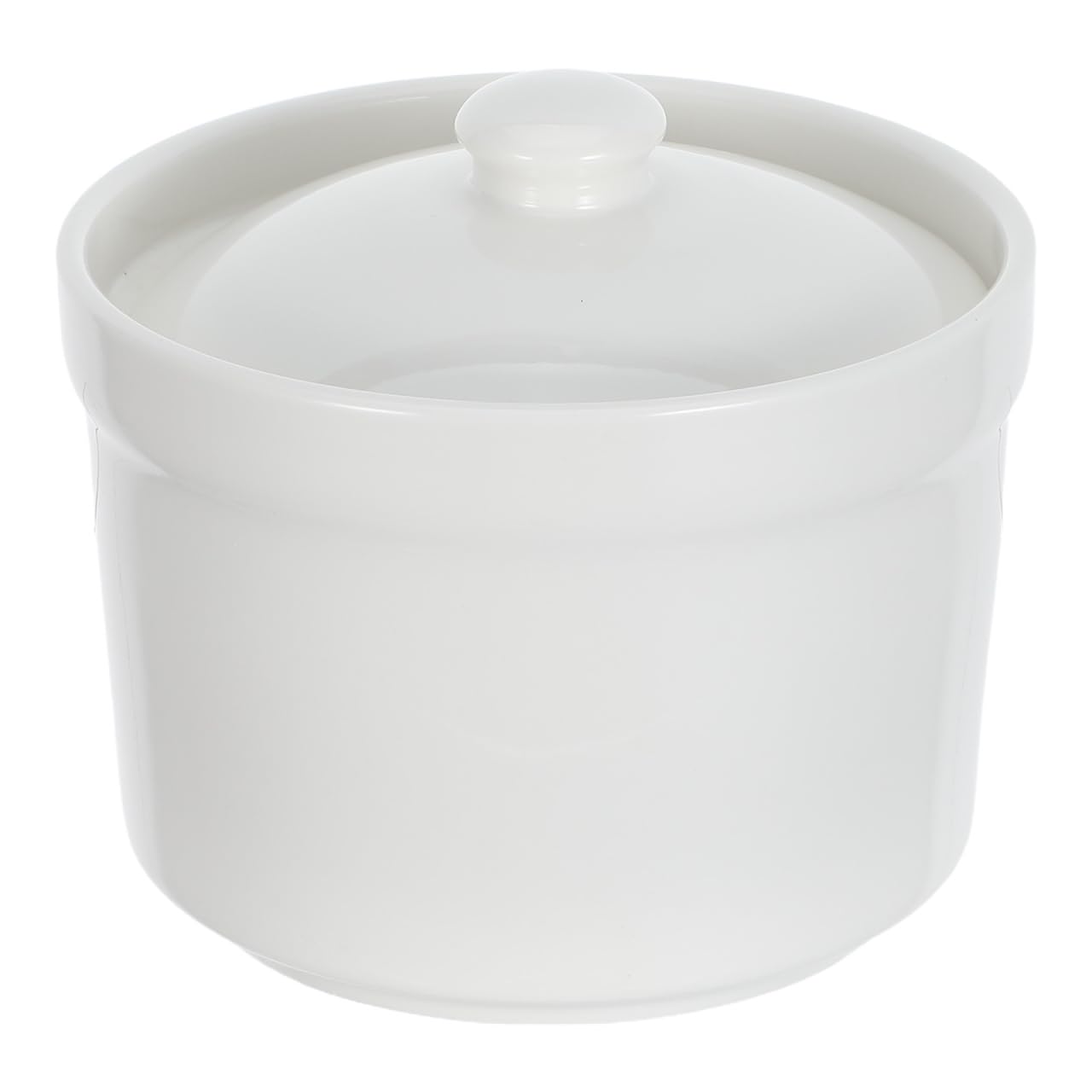 TOPBATHY Ceramic Stew Pot with a Lid 580ml White