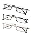 Gr8Sight 3-Pack Half-Rim Reading Glasses with Spring Hinges +0.50