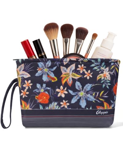 Image of Gloppie Small Makeup Bag for Purse Wristlet Cosmetic Pouch for Women Flower