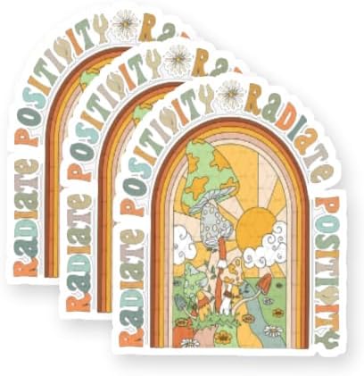 Radiate Positivity - Funny and Cute Mushrooms Vinyl Stickers 3 Pack 3 Inch image 5