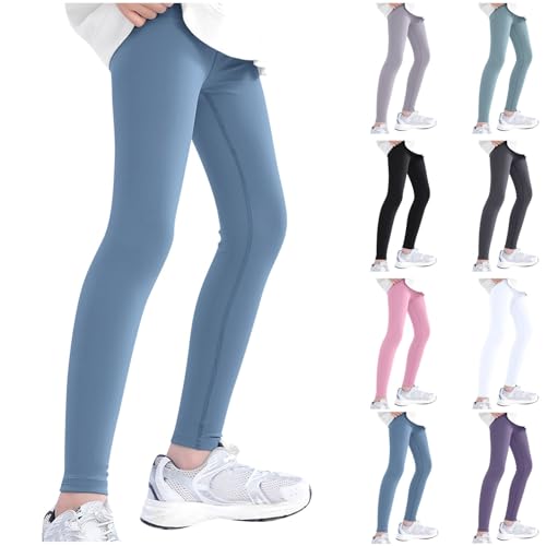 Girls Athletic Leggings Kids Dance Workout Running Yoga Pants Stretchy Full Length Tights2