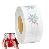 Weihnachtsetiketten Schneeflocken Aufkleber - 500 Stück Transparente Deko-Sticker, Glänzende Geschenkaufkleber Für Basteln, Umschlagdekoration, Verpackung, Kartenherstellung | Ideal Für Kinderfeiern H