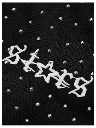 SOLY HUX Men's Y2k Sweatpants Sparkly Rhinestone Drawstring Elastic Waist Flare Pants Streetwear4