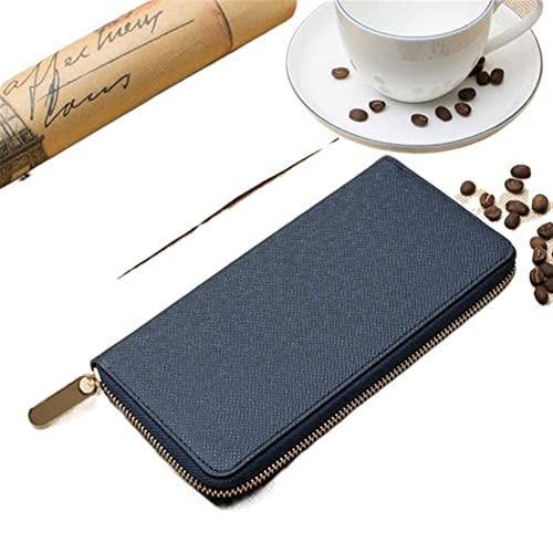 Kolloee Long Cross-Grain Fashion Zipper Fashion Trend is Suitable for Work, Shopping, Shopping and Leisure for Gift(Blue)