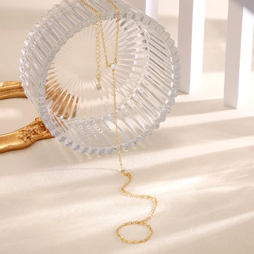 Image of Dainty Anklet for Women - Trendy 14K Gold Plated Ankle Bracelets Adjustable Bead Link Chain Waterproof Pearl CZ Anklets Non Tarnish Foot Jewelry Gift