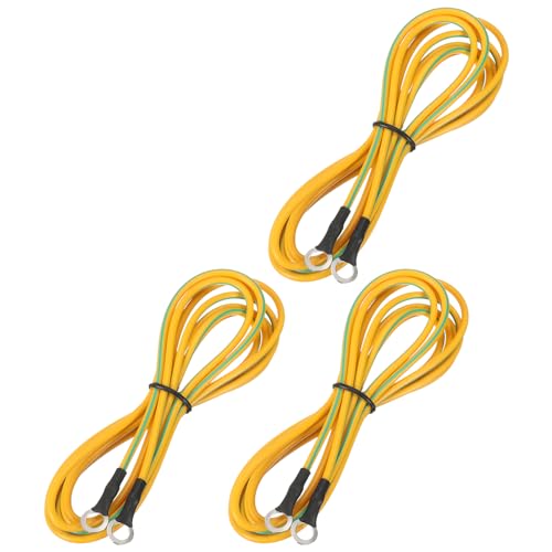 Image of MECCANIXITY ESD Grounding Cable Cord 180cm /70.87 Inch Long,Anti-Static Ground Wire Cable for Eliminate Conductor Electrostatic, Pack of 3(Yellow,Green)