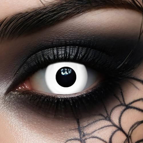 Kontaktlinsen Halloween Weiß Ohne Stärke - 2 Stück(1 Paar) Farbige Kontaktlinsen Halloween mit Kontaktlinsenbehälter für Vampir, Zombie Fasching Cosplay(0.0 Dioptrien, Tageskontaktlinsen) Kontaktlinsen Halloween Weiß Ohne Stärke - 2 Stück(1 Paar) Farbige Kontaktlinsen Halloween mit Kontaktlinsenbehälter für Vampir, Zombie Fasching Cosplay(0.0 Dioptrien, Tageskontaktlinsen)