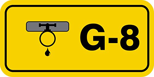 Repère G-8 Gas jaune contre les erreurs de manipulation de vannes