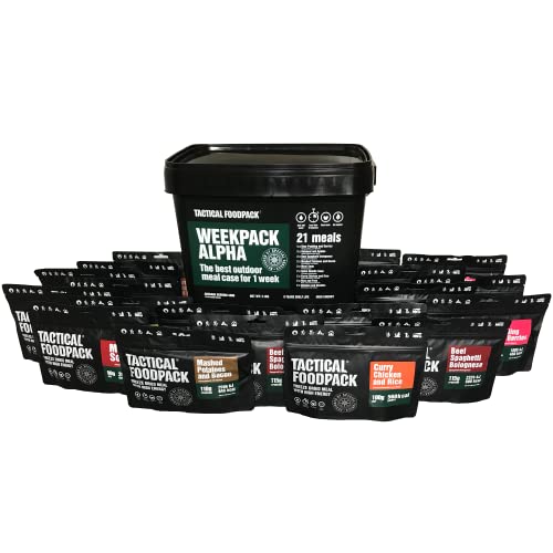 Notfallnahrung EPa MRE Weekpack Alpha Tactical Foodpack - 21 Mahlzeiten 1 Person 1 Woche - 8 Jahre haltbare Notration, Notnahrung für Prepper, Bundeswehr, Survival, SHTF und Bug In & Out Szenarien