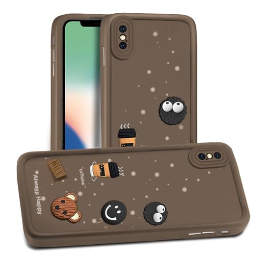 Image of AESTMO Back Case Cover for iPhone X /XS Back Cover | Cute Fun Cartoon 3D Ball | Coffee Silicone Case | Full Body Protection | Camera Protection Back Cover for iPhone X /XS (Brown)