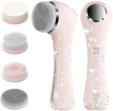 Facial Cleansing Brush, 2 in 1 Ｗaterproof IPx7 Facial Spin Scrubb...