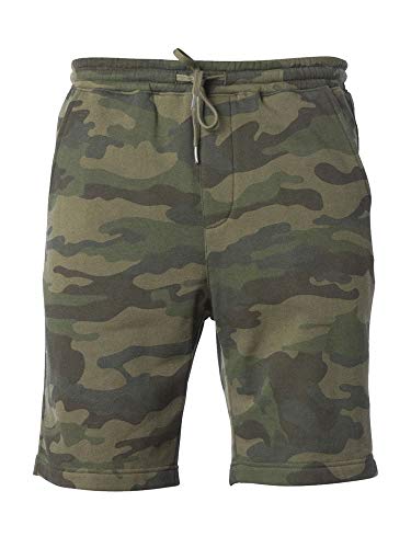 Haase Unlimited Men's Drawstring Fleece Sweat Shorts - Activewear Sweats (XX-Large, Forest Camo)