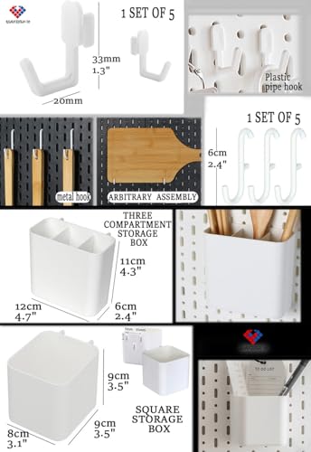 raenzhen-10 Kit de combinação de Pegboard, conjunto de armazenamento montado na parede ou mesa com 1