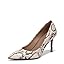 Beige Snake Print Leather