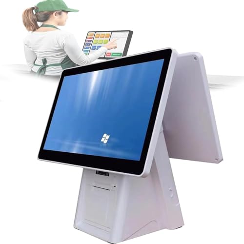 20,4 Pulgadas Caja Registradora Electrónica Comercial,con Impresora Térmica,con Pantalla LED,Caja Registradora Multifunción,para Comercios Minoristas Y Restaurantes,Táctil Dual