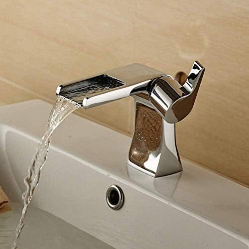 Robinet cascade pour lavabo mitigeur de salle de bain chromé eau chaude et froide