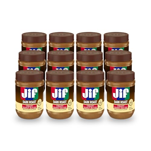 Jif Dark Roast Creamy Peanut Butter, 12 (15 Oz.) Jars
