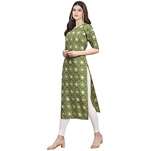 Image of Pinkmint Women's Crepe Digital Print Straight Kurta