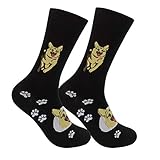 FUNATIC German Shepherd Novelty Crew Socks | Unisex Puppy Lover Gift with Dog and White Paw Image | Best Canine Owner Accessory | Animal Holiday Party Day Present for Men Women | One Size Fits Most