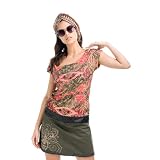 Koroshi Falda Mini Mujer Bordado Étnico – Koroshi Kaki, de Color Kaki/Khaki, Talla 36
