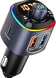 mp3 transmitter beste frequenz 🚗 【Bluetooth V5.0 & Automatisch Verbinden】Erweiterte Bluetooth 5.0 Technologie ermöglicht eine stabilere Verbindung und schnellere Übertragung. Es kann auch automatisch die zuletzt angeschlossenen Geräte wieder verbinden. Übertragung zu erreichen, während Bluetooth A2DP / AVRCP / HFP-Protokoll unterstützt wird, was Ihnen eine reibungslosere Wiedergabe ermöglicht. Geräuschunterdrückungs-Technologie (CVC) sorgt für eine erstaunlich klare.