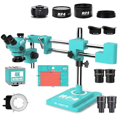 3.5X-100X Simul-Focus �_�u���u�[���X�^���h �O��X�e���I�Y�[�������� 48MP 55MP 2K 4K HDMI VGA USB�J���� PCB�C���p (RF-7050TVW-4K SET)