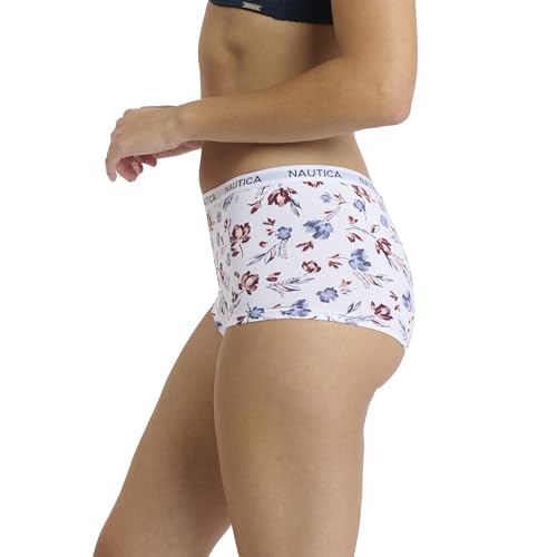 Image of Nautica Women's Cotton Boyshort Underwear Set, 5-Pack