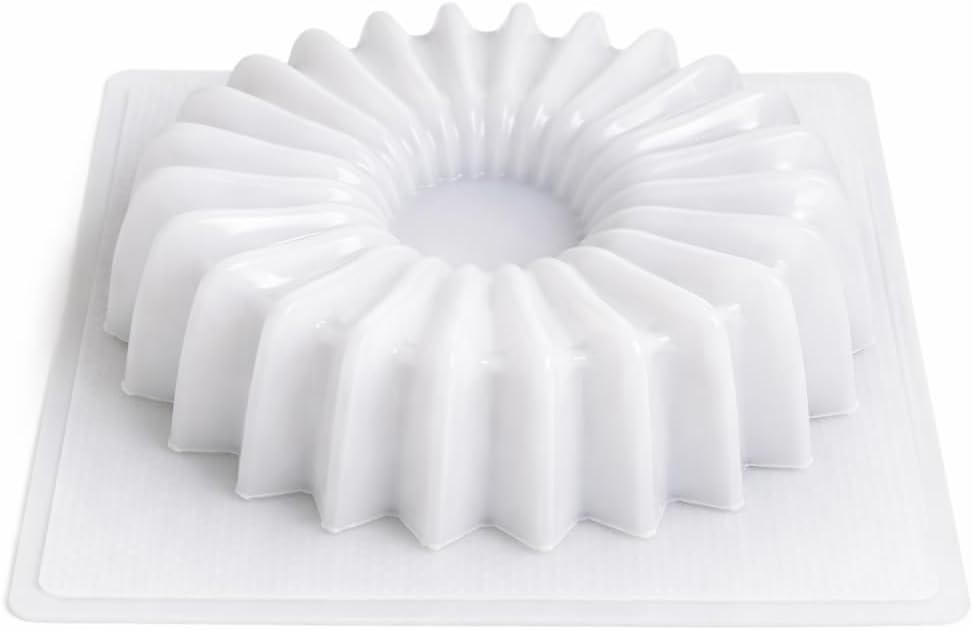 Fluted Ring Gelatin Mold – Molde Rosca Acordeón para Gelatina – Plastic Jello Mold for Gelatin & Cold Desserts – Made in Mexico