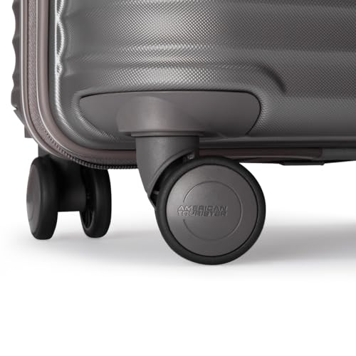 Image of American Tourister Travix | Cabin Trolley Bag (55 cm) | 360 8 Wheel Travel Luggage | Hard Case Polycarbonate Suitcase | Recessed Combination Lock | Grey