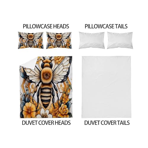 Housse de couette 260x220 animaux volants en microfibre douce avec taies