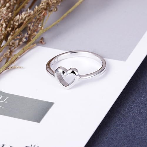 CCBFY Stainless Steel Simple Minimalist Heart Finger Rings for Women Wedding Engagement Statement Jewelry2