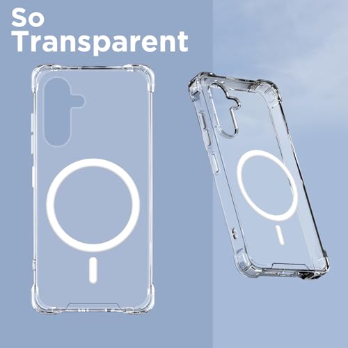 Image of Outlouders Back Cover for Samsung Galaxy A36 5G Mag-Safe Transparent PC + TPU Bumper Case with Magnetic Support Shockproof Protection (Transparent Mag-Safe)