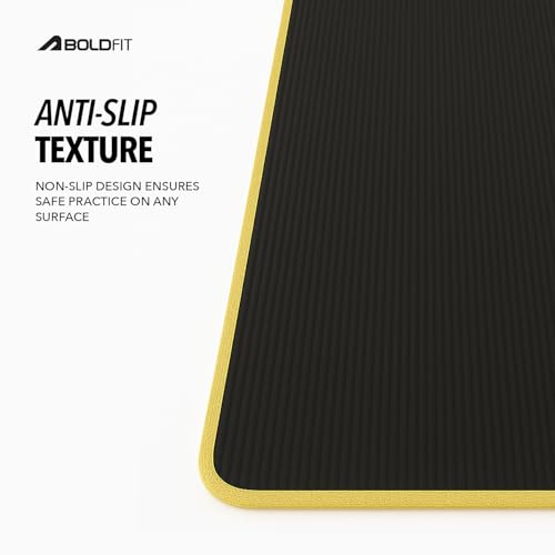 Image of Boldfit Yoga Mat for Women Men & Kids NBR with Carrying Strap 10mm Thick YogaMat for Men Exercise Mat for Home Workout & Gym Anti Slip Anti Skid Workout 10 Mm Extra Thick YogaMat