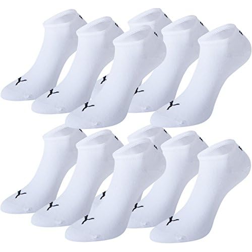 Puma Sneaker-Sportsocken, Unisex-Modell, 12 Paar pro Packung, Unisex – Erwachsene, weiß