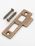 3-1/4' Antique Brass Door Strike Plate Latch for Mortise, Vintage, Solid Brass, Striker, Keeper, Replacement for 82mm/3.25'