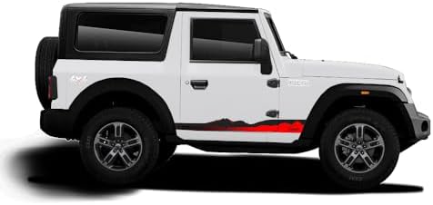 Explorer Edition Car Graphics for Thar| Colour - Everest White| Size - 15.5 x 7 cm