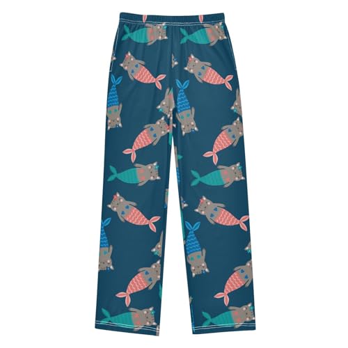 Cute Mermaids Funny Cats Boys Pants for Kids Jogger Pants with Pockets S-XL
