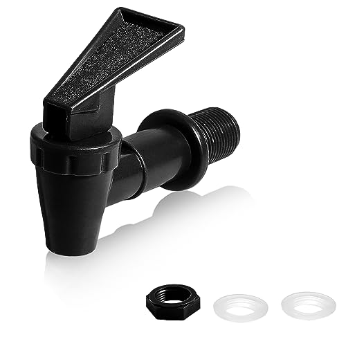 LifCratms 2Pcs BPA-Free Replacement Cooler Faucet, Black Plastic Water Spigot Spout Water Dispenser Tap Set, Reusable Water Crock Tap Water Beverage Lever Pour Dispenser Valve - Thumbnail 3