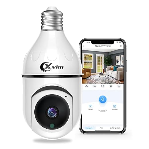 XVIM Wireless WiFi Light Bulb Camera, 3MP Light Bulb Security Camera, 360° Pan/Tilt Indoor Outdoor Security Camera, Motion Detection, Night Vision