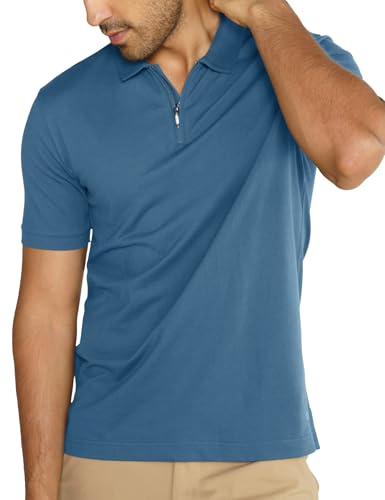 Image of DAMENSCH Constant Men's All-Degree Thermoregulating Pique Contrast Neck Polo T-Shirt