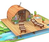 MOKIO® Pop-Up Karte – Sauna – 3D Grußkarte zum Geburtstag, als Geburtstagskarte oder Gutschein für einen Saunabesuch, Therme oder Wellness