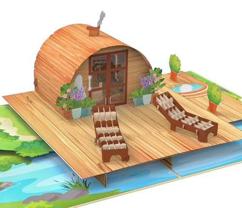 MOKIO Pop-Up Karte Sauna 3D Grußkarte