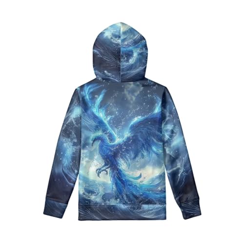 Image of WELLFLYHOM Boys Hooded Sweatshirts Hoodie Pullover Cool Graphic Crewneck Blouses Size 6-16