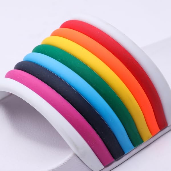 Rainbow Sport Sandal Slide for Women for Men Pride Month LGBTQ+ Parades Queer Party Cute Y2k Kawaii Aesthetic Sandals Shower Slippers Flats Indoor Outdoor Beach Travel Pool4
