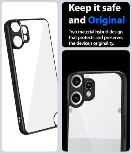 Image of KAPAVER Essential Back Cover Case Compatible with CMF Phone 2 Pro - Black (PC+TPU) (CMF Phone 2 Pro - Black)