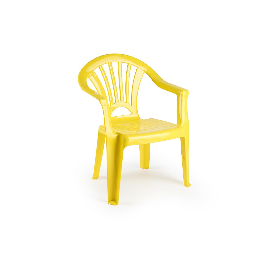 Muddy Hands Childrenβs Plastic Chair for Toddlers β Kids Indoor Outdoor Garden Chair β Lightweight Stackable Sturdy Playroom Nursery Seating (Yellow)