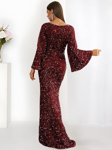 Long Sleeves Evening Gown Mermaid Ball Gowns for Women Sequins Prom Dresses Formal Gowns Evening Party Dress3